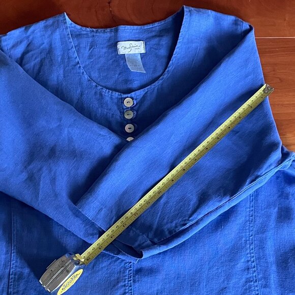 Women's 100% Linen Lilac 3/4 Sleeve Pullover Top (S) - Picture 9 of 12